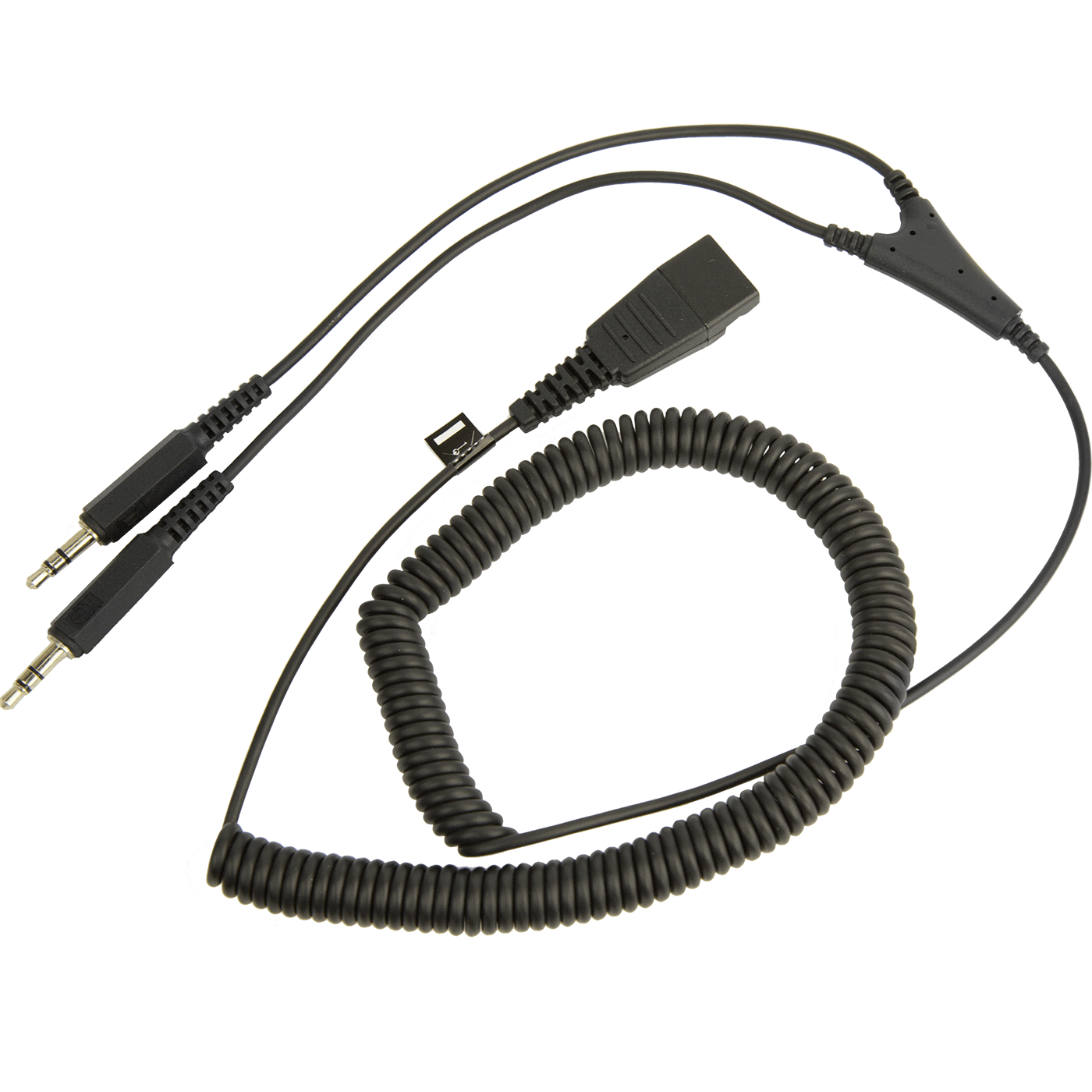 Jabra Cord  QD PC Cord To Dual 3.5 Mm Jack Coiled Cord