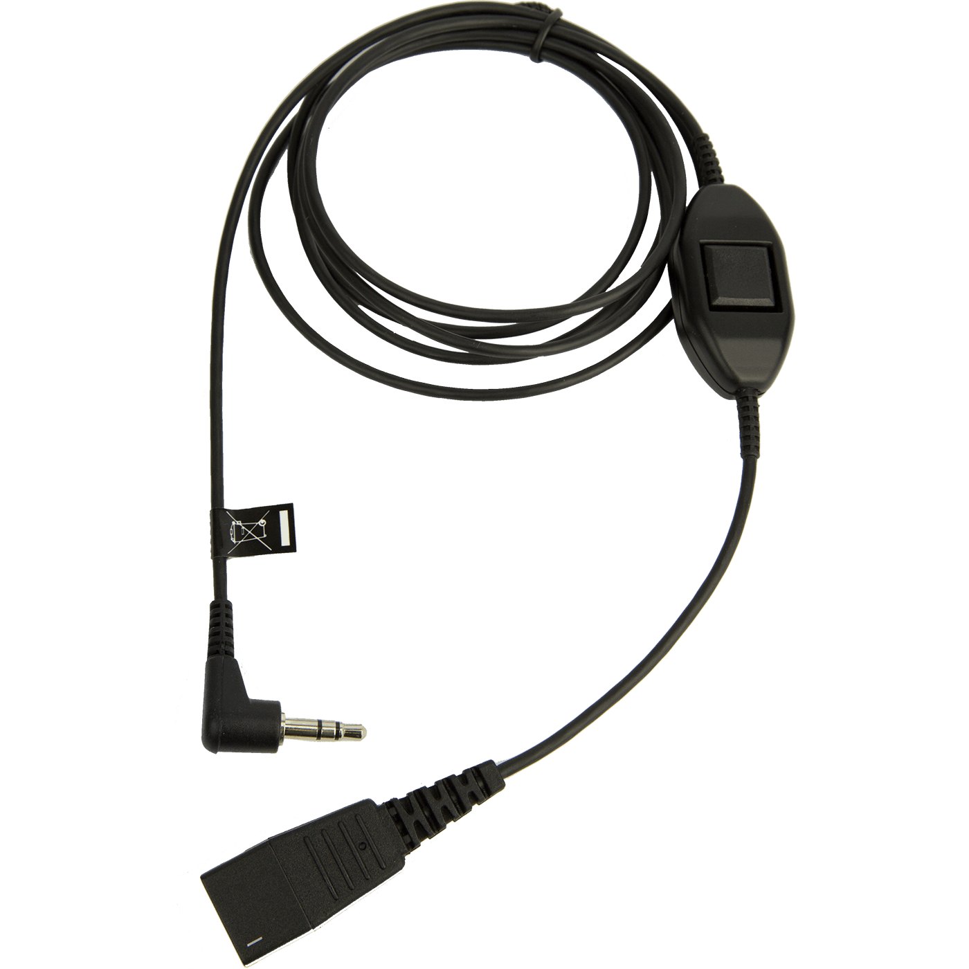 Jabra Quick Disconnect (QD) to 3.5 mm Jack Cord, With Answer/End/Mute Function